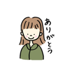 カーキー色の素朴な女の子（個別スタンプ：4）