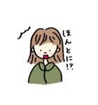 カーキー色の素朴な女の子（個別スタンプ：11）