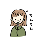 カーキー色の素朴な女の子（個別スタンプ：13）