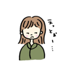 カーキー色の素朴な女の子（個別スタンプ：15）
