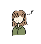 カーキー色の素朴な女の子（個別スタンプ：16）