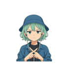ミントグリーンのハートビート（個別スタンプ：8）
