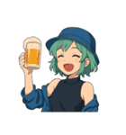 ミントグリーンのハートビート（個別スタンプ：25）