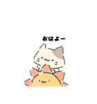 ねこにゃん 茶シロ（個別スタンプ：1）