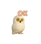 白フクロウのスタンプ（個別スタンプ：14）