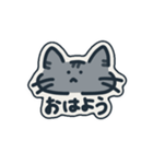 手書きネコ挨拶（個別スタンプ：1）