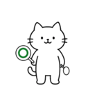 目で語るネコとウサギ（個別スタンプ：4）