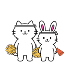 目で語るネコとウサギ（個別スタンプ：6）