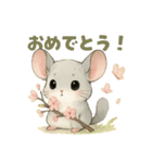 チンチラのスーさんと一緒 -春-（個別スタンプ：34）