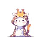 キリンの着ぐるみを着た猫の日常会話 (1)（個別スタンプ：6）