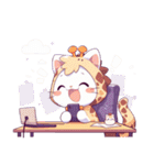 キリンの着ぐるみを着た猫の日常会話 (1)（個別スタンプ：9）