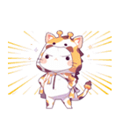 キリンの着ぐるみを着た猫の日常会話 (1)（個別スタンプ：33）