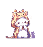 キリンの着ぐるみを着た猫の日常会話 (1)（個別スタンプ：35）