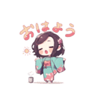 着物好きの女の子（個別スタンプ：1）