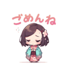 着物好きの女の子（個別スタンプ：8）