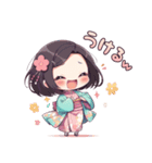 着物好きの女の子（個別スタンプ：14）