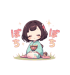 着物好きの女の子（個別スタンプ：21）