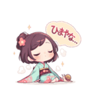 着物好きの女の子（個別スタンプ：22）