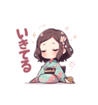 着物好きの女の子（個別スタンプ：23）