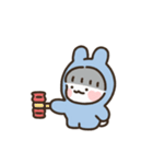 もちもちうさぎ：ブルーちゃん (アニメ)（個別スタンプ：14）