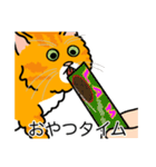 猫あるある（茶トラ猫／長毛）（個別スタンプ：4）