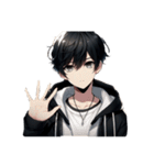 黒髪爽やかイケメンの日常♡文字無し。（個別スタンプ：8）