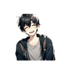 黒髪爽やかイケメンの日常♡文字無し。（個別スタンプ：11）