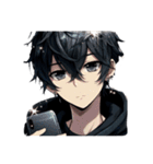 黒髪爽やかイケメンの日常♡文字無し。（個別スタンプ：13）