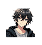 黒髪爽やかイケメンの日常♡文字無し。（個別スタンプ：17）