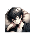 黒髪爽やかイケメンの日常♡文字無し。（個別スタンプ：21）