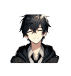 黒髪爽やかイケメンの日常♡文字無し。（個別スタンプ：22）