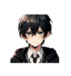 黒髪爽やかイケメンの日常♡文字無し。（個別スタンプ：24）