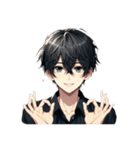 黒髪爽やかイケメンの日常♡文字無し。（個別スタンプ：25）