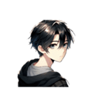 黒髪爽やかイケメンの日常♡文字無し。（個別スタンプ：27）