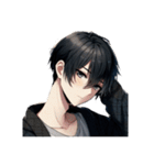 黒髪爽やかイケメンの日常♡文字無し。（個別スタンプ：28）