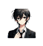 黒髪爽やかイケメンの日常♡文字無し。（個別スタンプ：36）