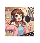 声優女子のスタンプ（個別スタンプ：1）