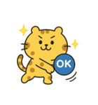 バレーする豹とうさぎ②（個別スタンプ：3）
