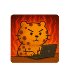 バレーする豹とうさぎ②（個別スタンプ：7）