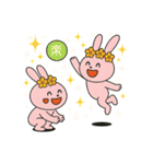 バレーする豹とうさぎ②（個別スタンプ：15）