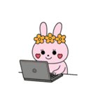 バレーする豹とうさぎ②（個別スタンプ：22）