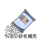猫あるある（ハチワレ灰色猫／長毛）（個別スタンプ：6）