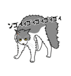 猫あるある（ハチワレ灰色猫／長毛）（個別スタンプ：37）
