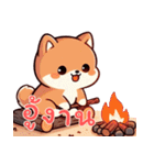 キュートな柴犬ベビーの生活 Ver5 (タイ)（個別スタンプ：7）