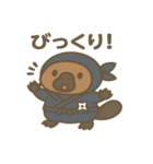 かわいい忍者のカモノハシのスタンプ 001（個別スタンプ：15）