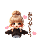 毎日使えるギャルスタンプ♥お団子ヘア（個別スタンプ：3）