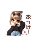 毎日使えるギャルスタンプ♥お団子ヘア（個別スタンプ：12）