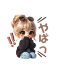 毎日使えるギャルスタンプ♥お団子ヘア（個別スタンプ：30）