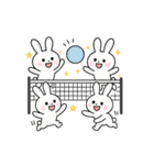 バレーする白うさぎ②（個別スタンプ：1）