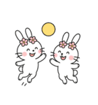 バレーする白うさぎ②（個別スタンプ：4）